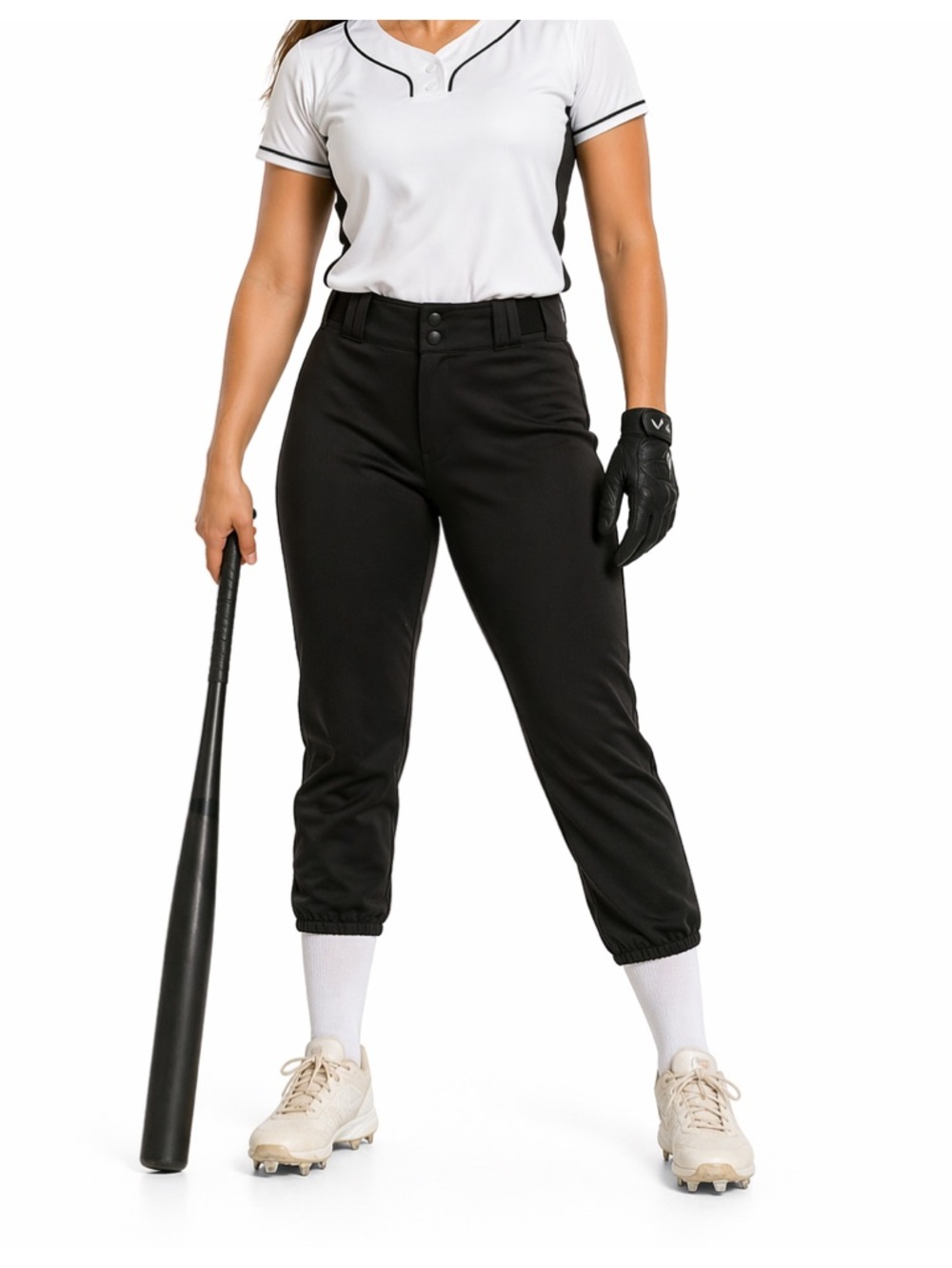 Classic Women’s Black Athletic Baseball Pants Champro large -   0424